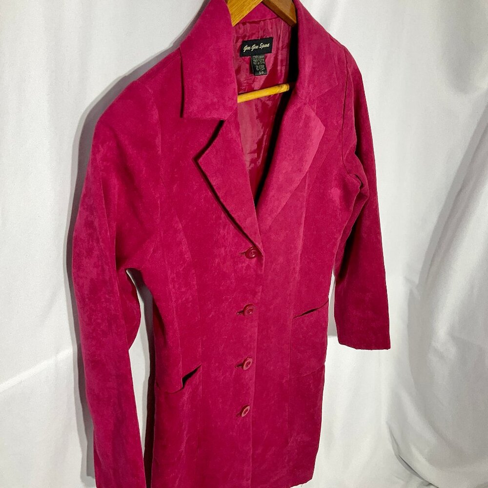 Gee Gee Sport Sz S Pink Faux Suede Jacket Womens
